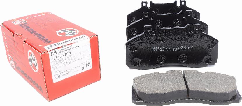 Zimmermann 29835.220.1 - Juego de pastillas de freno parts5.com