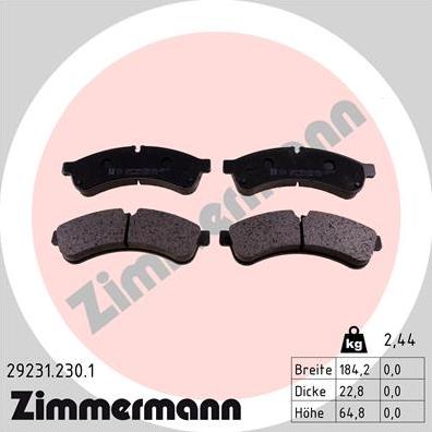 Zimmermann 29231.230.1 - Set placute frana,frana disc parts5.com