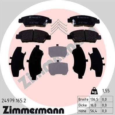 Zimmermann 24979.165.2 - Σετ τακάκια, δισκόφρενα parts5.com