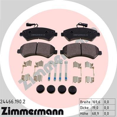 Zimmermann 24466.190.2 - Set placute frana,frana disc parts5.com