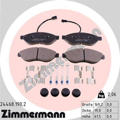 Zimmermann 24468.190.2 - Set placute frana,frana disc parts5.com