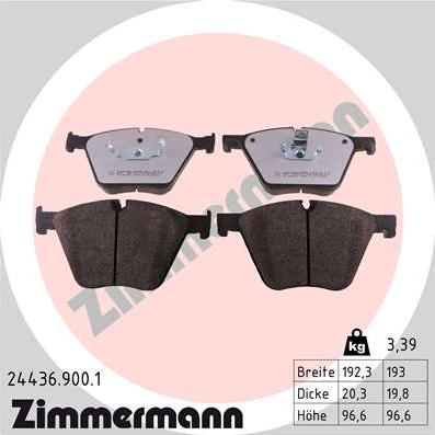 Zimmermann 24436.900.1 - Set placute frana,frana disc parts5.com