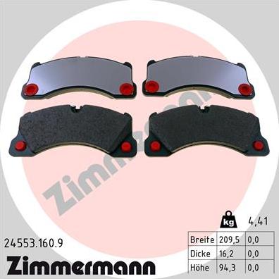 Zimmermann 24553.160.9 - Set placute frana,frana disc parts5.com