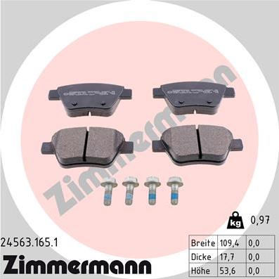 Zimmermann 24563.165.1 - Set placute frana,frana disc parts5.com