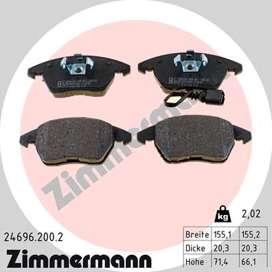 Zimmermann 24696.200.2 - Σετ τακάκια, δισκόφρενα parts5.com