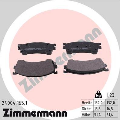 Zimmermann 24004.165.1 - Set placute frana,frana disc parts5.com