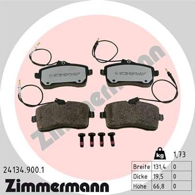 Zimmermann 24134.900.1 - Set placute frana,frana disc parts5.com