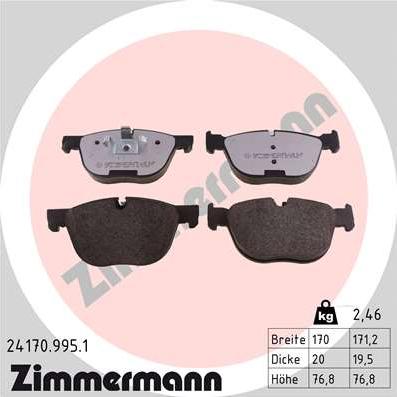 Zimmermann 24170.995.1 - Set placute frana,frana disc parts5.com