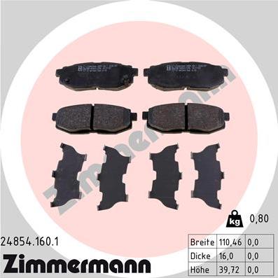 Zimmermann 24854.160.1 - Piduriklotsi komplekt,ketaspidur parts5.com