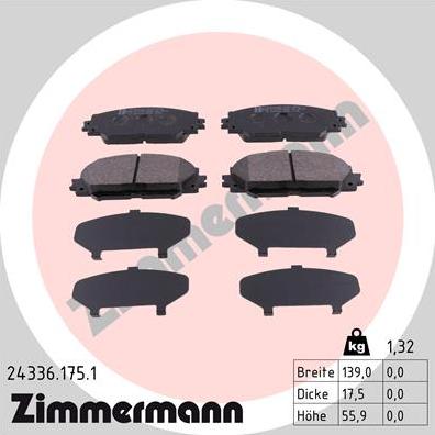 Zimmermann 24336.175.1 - Set placute frana,frana disc parts5.com