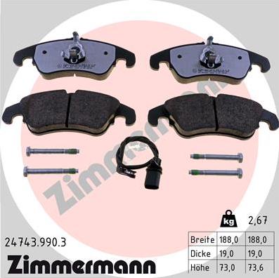 Zimmermann 24743.990.3 - Set placute frana,frana disc parts5.com