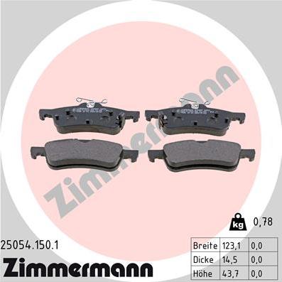 Zimmermann 25054.150.1 - Fékbetétkészlet, tárcsafék parts5.com