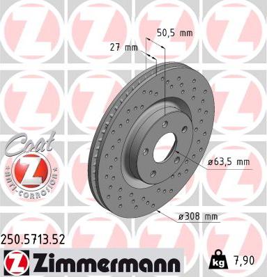 Zimmermann 250.5713.52 - Brake Disc parts5.com