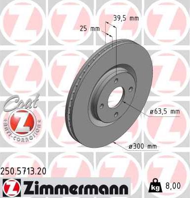 Zimmermann 250.5713.20 - Brake Disc parts5.com