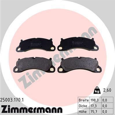 Zimmermann 25003.170.1 - Set placute frana,frana disc parts5.com