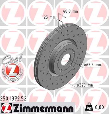 Zimmermann 250.1372.52 - Brake Disc parts5.com