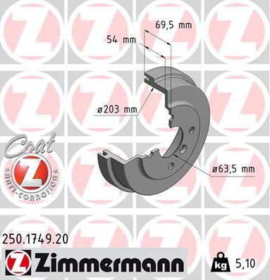 Zimmermann 250.1749.20 - Brake Drum parts5.com