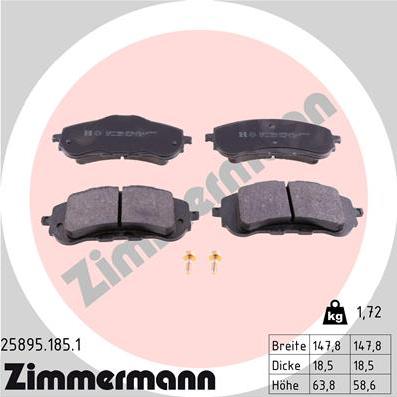 Zimmermann 25895.185.1 - Set placute frana,frana disc parts5.com