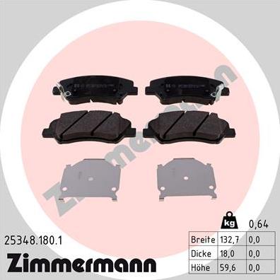 Zimmermann 25348.180.1 - Set placute frana,frana disc parts5.com