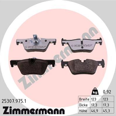 Zimmermann 25307.975.1 - Set placute frana,frana disc parts5.com