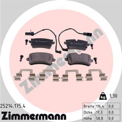 Zimmermann 25214.175.4 - Set placute frana,frana disc parts5.com