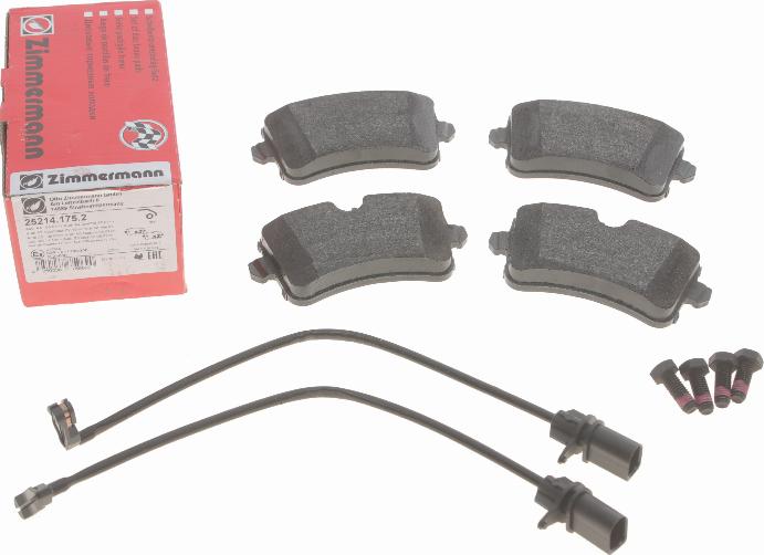 Zimmermann 25214.175.2 - Sada brzdových platničiek kotúčovej brzdy parts5.com