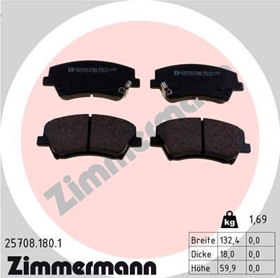 Zimmermann 25708.180.1 - Set placute frana,frana disc parts5.com