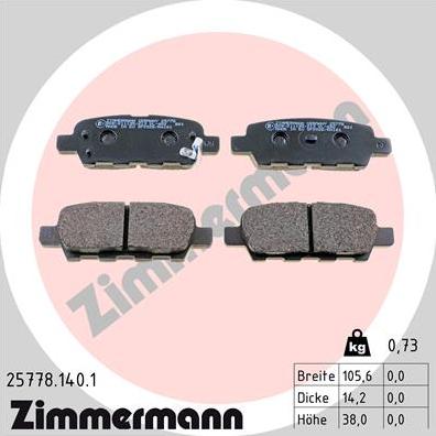 Zimmermann 25778.140.1 - Set placute frana,frana disc parts5.com