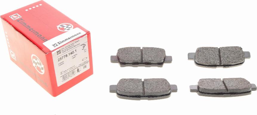 Zimmermann 25778.140.1 - Brake Pad Set, disc brake parts5.com