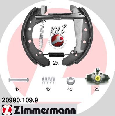 Zimmermann 20990.109.9 - Комплект тормозных колодок, барабанные parts5.com