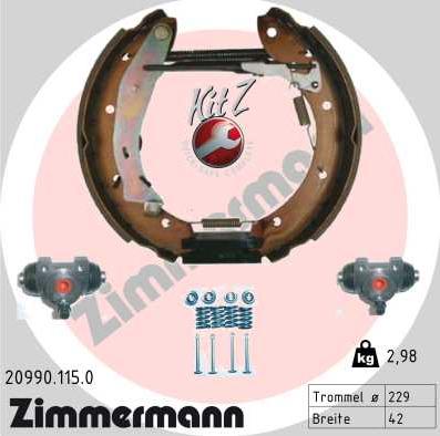 Zimmermann 20990.115.0 - Set saboti frana parts5.com