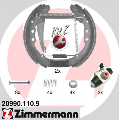 Zimmermann 20990.110.9 - Juego de zapatas de frenos parts5.com