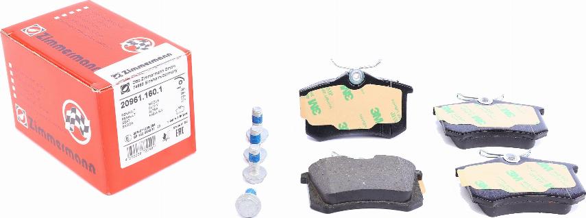 Zimmermann 20961.160.1 - Brake Pad Set, disc brake parts5.com