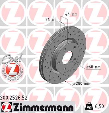 Zimmermann 200.2526.52 - Disc frana parts5.com