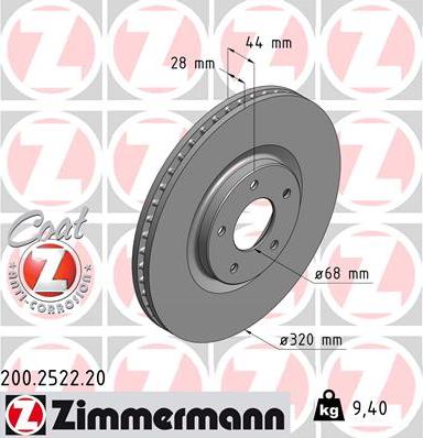 Zimmermann 200.2522.20 - Disc frana parts5.com