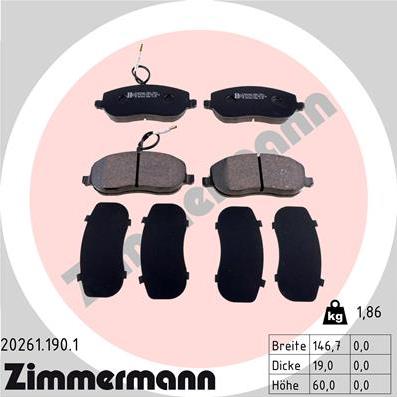 Zimmermann 20261.190.1 - Set placute frana,frana disc parts5.com