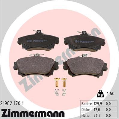 Zimmermann 21982.170.1 - Set placute frana,frana disc parts5.com