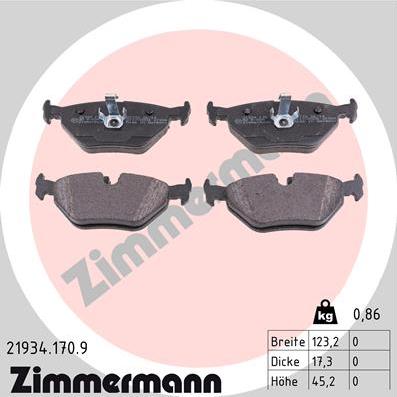 Zimmermann 21934.170.9 - Set placute frana,frana disc parts5.com