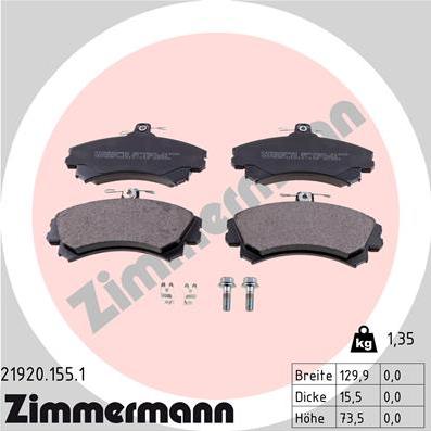 Zimmermann 21920.155.1 - Set placute frana,frana disc parts5.com