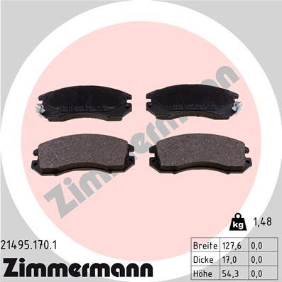 Zimmermann 21495.170.1 - Fren balata seti, diskli fren parts5.com