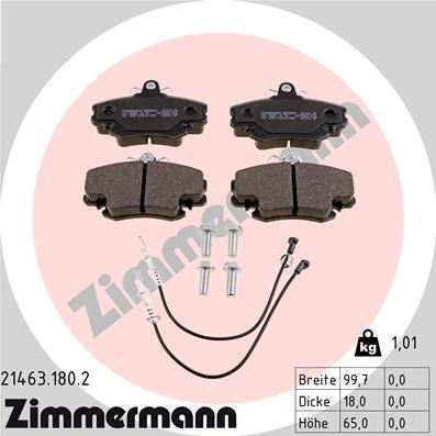 Zimmermann 21463.180.2 - Set placute frana,frana disc parts5.com