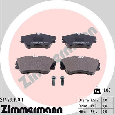 Zimmermann 21479.190.1 - Set placute frana,frana disc parts5.com