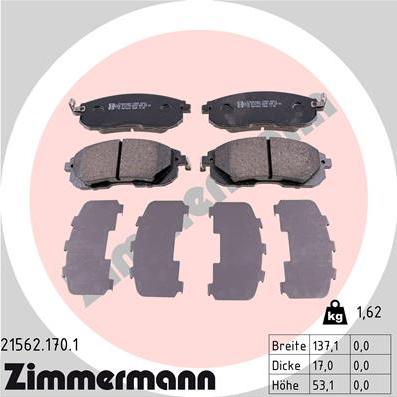 Zimmermann 21562.170.1 - Set placute frana,frana disc parts5.com