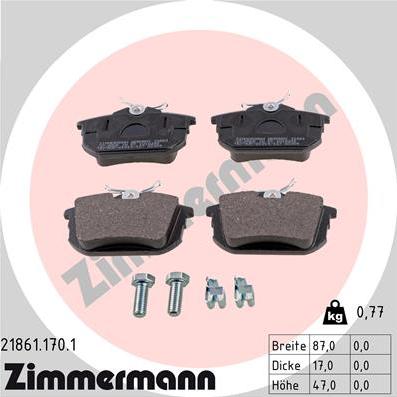 Zimmermann 21861.170.1 - Set placute frana,frana disc parts5.com