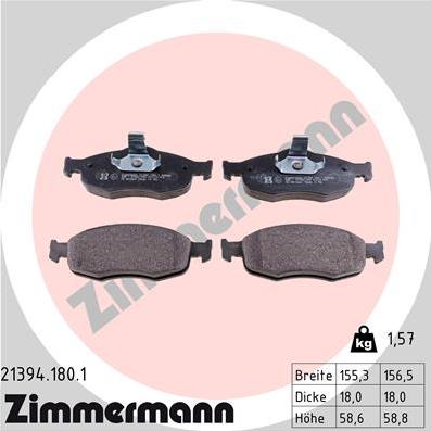 Zimmermann 21394.180.1 - Set placute frana,frana disc parts5.com