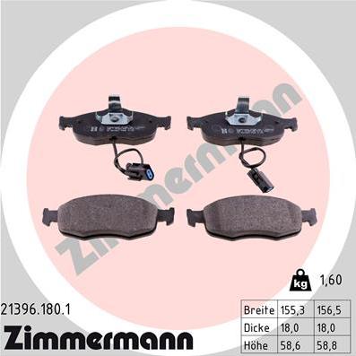 Zimmermann 21396.180.1 - Set placute frana,frana disc parts5.com