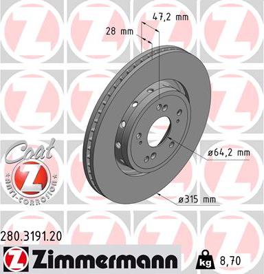 Zimmermann 280.3191.20 - Disc frana parts5.com