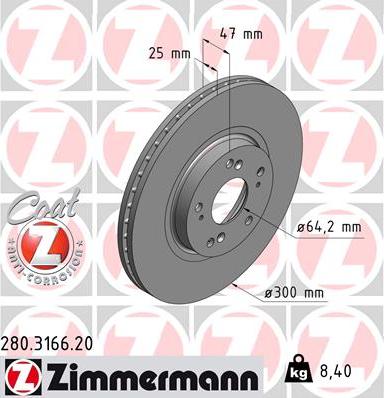 Zimmermann 280.3166.20 - Disc frana parts5.com