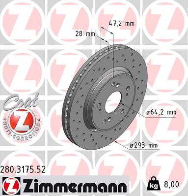 Zimmermann 280.3175.52 - Disc frana parts5.com