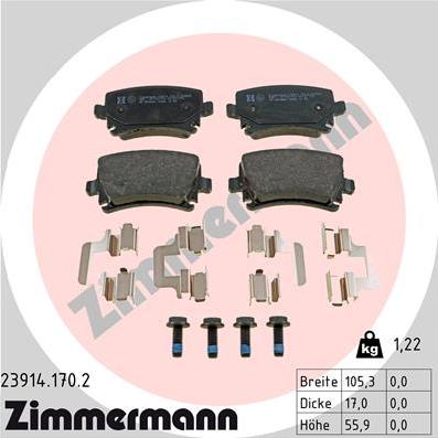 Zimmermann 23914.170.2 - Juego de pastillas de freno parts5.com